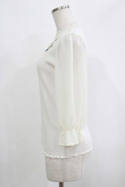 画像2: axes femme / シフォンスリーブ花刺繍カットソー M 生成 H-25-09-14-029-AX-TO-NS-ZH