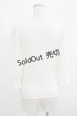 画像3: axes femme / シフォンスリーブ花刺繍カットソー M 生成 H-25-09-14-029-AX-TO-NS-ZH