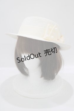 画像1: m petit by misako / TT*AMPLリボンカンカン帽  オフ H-25-09-14-031-LO-AC-NS-ZH