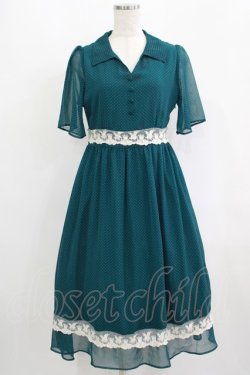 画像1: Fi.n.t / レース使いピンドットワンピース Free BLUE GREEN H-25-09-14-005-CA-OP-NS-ZH