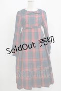 FLC / MINA*タータンチェックワンピース S グリーン H-25-09-14-006-LO-OP-NS-ZH