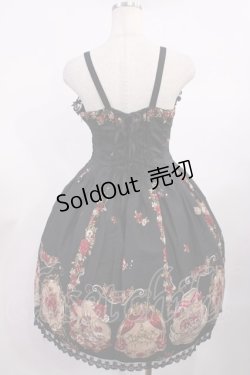 画像2: ALICE and the PIRATES / いばらうさぎのペイサージュ柄ジャンパースカートII Free ブラック H-25-09-14-1003-PA-OP-NS-ZH