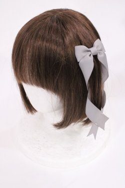 画像1: LOTUS ribbon / ツインリボンバレッタ  グレー H-25-09-14-1039-EL-AC-NS-ZH