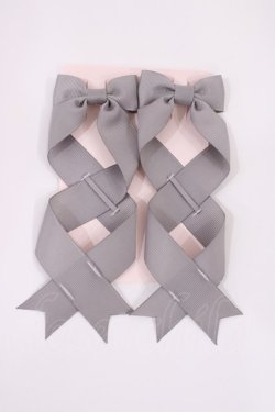 画像2: LOTUS ribbon / ツインリボンバレッタ  グレー H-25-09-14-1039-EL-AC-NS-ZH