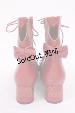 画像3: DearMyLove / ハートカットロリータショートブーツ 25.0cm レッド H-25-09-14-1042-EL-SH-NS-ZH
