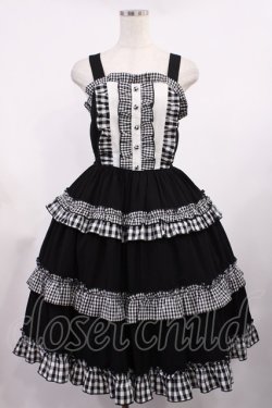 画像1: axes femme kawaii / カントリーチェックジャンスカ M ブラック H-25-09-14-1005-AX-OP-NS-ZH