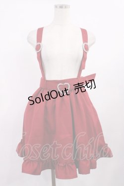 画像1: DearMyLove / ストーンバックルサスフリルスカート LL レッド H-25-09-14-1013-EL-SK-NS-ZH