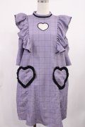 DearMyLove / ハートあきチェックワンピース LL パープル H-25-09-14-1014-EL-OP-NS-ZH