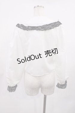 画像2: 月雁自制(海外ロリータブランド) / パールハートリボンブラウス M オフ/ブラック H-25-09-14-1020-LO-BL-NS-ZH