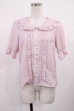 画像1: Dear My Love / セーラーハートボタンフリルブラウス M ピンク H-25-09-14-1021-EL-BL-NS-ZH
