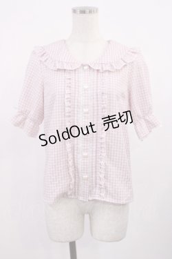 画像1: Dear My Love / セーラーハートボタンフリルブラウス M ピンク H-25-09-14-1021-EL-BL-NS-ZH