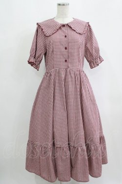 画像1: m petit by misako / AM*ギンガムCHKワンピース L レッド H-25-09-14-007-LO-OP-NS-ZH