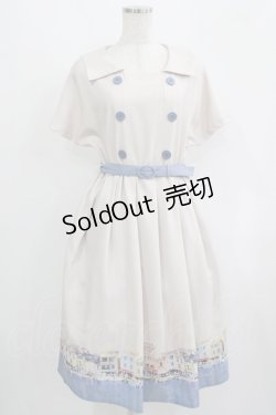 画像1: Fi.n.t / マリン釦マルセイユプリントワンピース Free IVORY H-25-09-14-008-CA-OP-NS-ZH