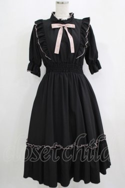 画像1: m petit by misako / NINA'SコラボAMハイショクメローワンピース S ブラック/ピンク H-25-09-14-011-LO-OP-NS-ZH