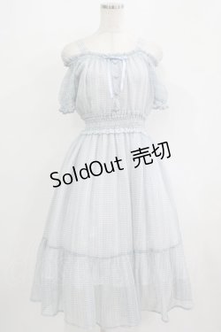 画像1: Ank Rouge / シアーチェックティアードロングワンピース M サックス H-25-09-14-012-CA-OP-NS-ZH