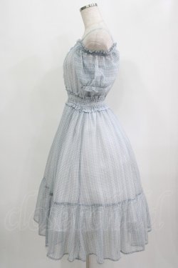 画像2: Ank Rouge / シアーチェックティアードロングワンピース M サックス H-25-09-14-012-CA-OP-NS-ZH