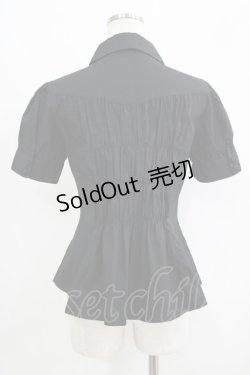画像3: metamorphose / 音符刺繍半袖ブラウス Free ブラック H-25-09-14-017-ME-BL-NS-ZH