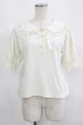 m petit by misako / NINA'sコラボ襟付きプルオーバー S オフ H-25-09-14-018-LO-TO-NS-ZH