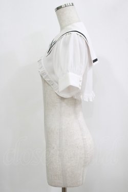 画像2: Ank Rouge / クロスセーラーショートブラウス M オフ H-25-09-14-019-CA-BL-NS-ZH
