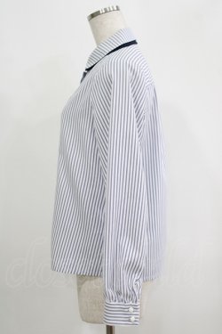 画像2: Fi.n.t / タイ付きダブルカラーストライプシャツ Free OFF×NAVY H-25-09-14-020-CA-BL-NS-ZH