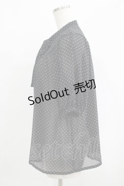 画像2: F&A / ボウタイギャザーブラウス Free BLACK×WH H-25-09-14-022-LO-BL-NS-ZH