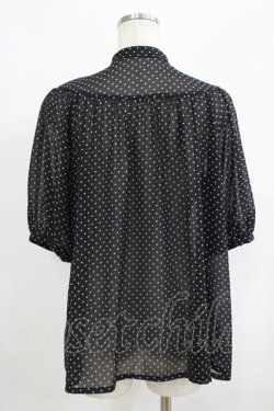 画像3: F&A / ボウタイギャザーブラウス Free BLACK×WH H-25-09-14-022-LO-BL-NS-ZH