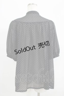 画像3: F&A / ボウタイギャザーブラウス Free BLACK×WH H-25-09-14-022-LO-BL-NS-ZH