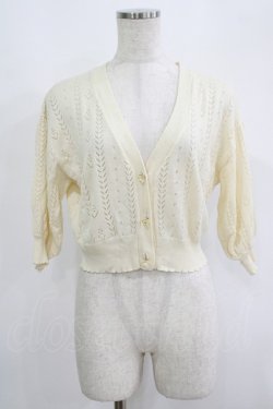 画像1: F&A / ドライフラワー釦透かし編みカーディガン Free OFFWHITE H-25-09-14-024-LO-TO-NS-ZH