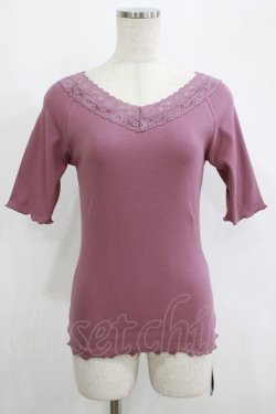 画像1: an another angelus / オフショルレーステレコT Free LAVENDER H-25-09-14-026-CA-TO-NS-ZH