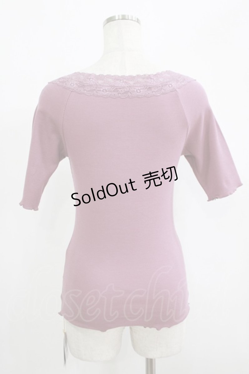画像3: an another angelus / オフショルレーステレコT Free LAVENDER H-25-09-14-026-CA-TO-NS-ZH (3)
