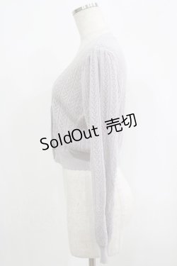 画像2: F&A / 押し花釦透かし編みニットカーディガン Free LAVENDER H-25-09-14-027-LO-TO-NS-ZH