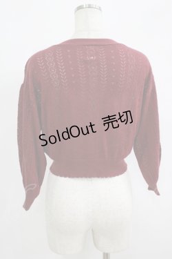 画像3: F&A / ドライフラワー釦透かし編み7分袖カーディガン Free Bordeaux H-25-09-14-028-LO-TO-NS-ZH