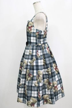 画像2: Emily Temple cute / Teddy Bear Tartanノースリーブワンピース  オフ白 H-25-09-16-003-ET-OP-KB-ZH
