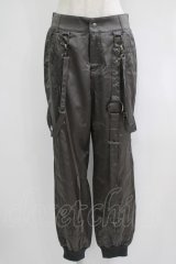 Ozz conte / 刺繍ベルトパンツ  グレー H-25-09-16-036-OO-PA-KB-ZH