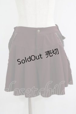 画像1: Ozz oneste / ガーター風フラップ付キュロット  ボルドー H-25-09-16-038-OO-PA-KB-ZH