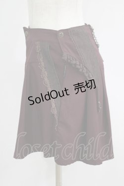 画像2: Ozz oneste / ガーター風フラップ付キュロット  ボルドー H-25-09-16-038-OO-PA-KB-ZH