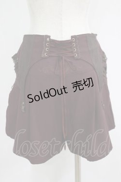 画像3: Ozz oneste / ガーター風フラップ付キュロット  ボルドー H-25-09-16-038-OO-PA-KB-ZH