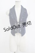 Ozz oneste / 薔薇刺繍ZIPベスト  ネイビー H-25-09-16-040-OO-TO-KB-ZH