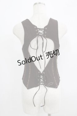 画像3: Ozz oneste / 薔薇刺繍レースアップベスト  茶 H-25-09-16-041-OO-TO-KB-ZH