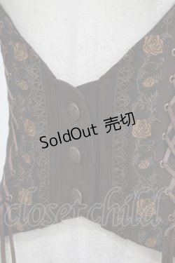 画像4: Ozz oneste / 薔薇刺繍レースアップベスト  茶 H-25-09-16-041-OO-TO-KB-ZH