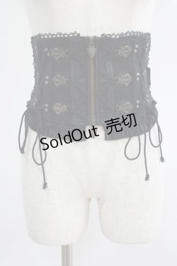 画像1: OZZ ANGELO / レースアップショートコルセット  黒 H-25-09-16-043-OO-ZA-KB-ZH