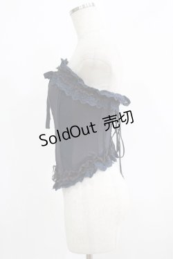 画像2: Ozz oneste / 歯車薔薇刺繍オーバーバストコルセット  ネイビー H-25-09-16-044-OO-TO-KB-ZH