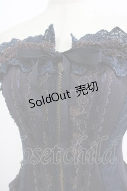 画像4: Ozz oneste / 歯車薔薇刺繍オーバーバストコルセット  ネイビー H-25-09-16-044-OO-TO-KB-ZH