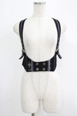 画像1: Ozz oneste / 薔薇刺繍ハーネス  黒 H-25-09-16-045-OO-TO-KB-ZH