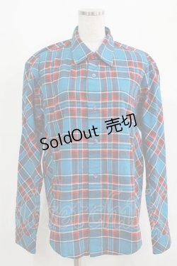 画像1: MILKBOY / CHECKED SHIRTS  ブルー×レッドチェック H-25-09-16-052-MB-BL-KB-ZH