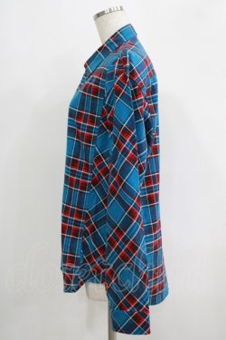 画像2: MILKBOY / CHECKED SHIRTS  ブルー×レッドチェック H-25-09-16-052-MB-BL-KB-ZH