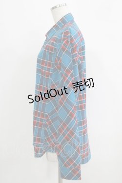 画像2: MILKBOY / CHECKED SHIRTS  ブルー×レッドチェック H-25-09-16-052-MB-BL-KB-ZH