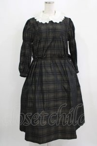 Jane Marple / Memory shadow check shirring dress  ブラック H-25-09-16-005-JM-OP-KB-ZH