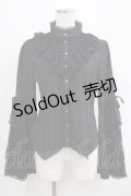 Ozz oneste / レース姫袖ブラウス  ブラック H-25-09-16-054-OO-BL-KB-ZH