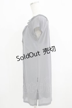 画像2: Ozz Croce / 肩ベルトメッシュ重ねチュニック  グレー H-25-09-16-057-OO-TO-KB-ZH